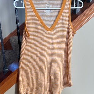 Striped Orange and White Tank Top